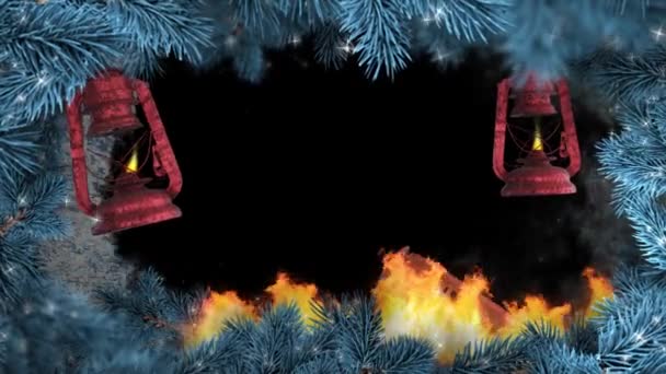 Weihnachtsrahmen und Winter-Diashow — Stockvideo