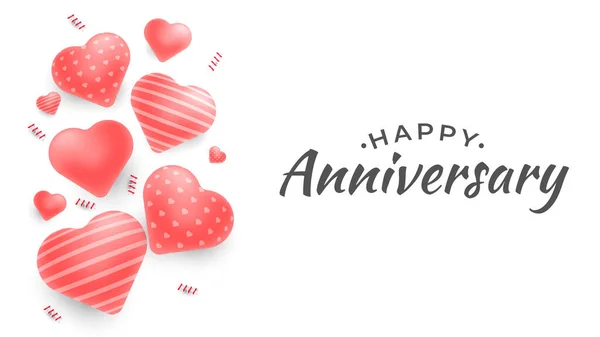 Happy Anniversary Vector Design Greeting Cards Poster Love Balloon Design — Image vectorielle