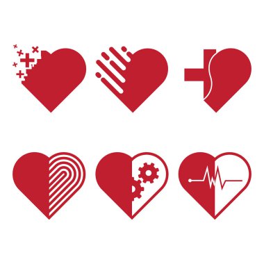 Illustration vector graphic set of heart logo clipart