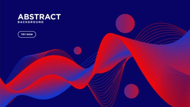 Modern abstract red and blue gradient wavy background