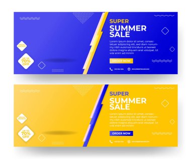 Modern summer promotion web banner template