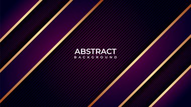 Koyu renkli kağıt arka planı altın çizgilerle kesiyor.