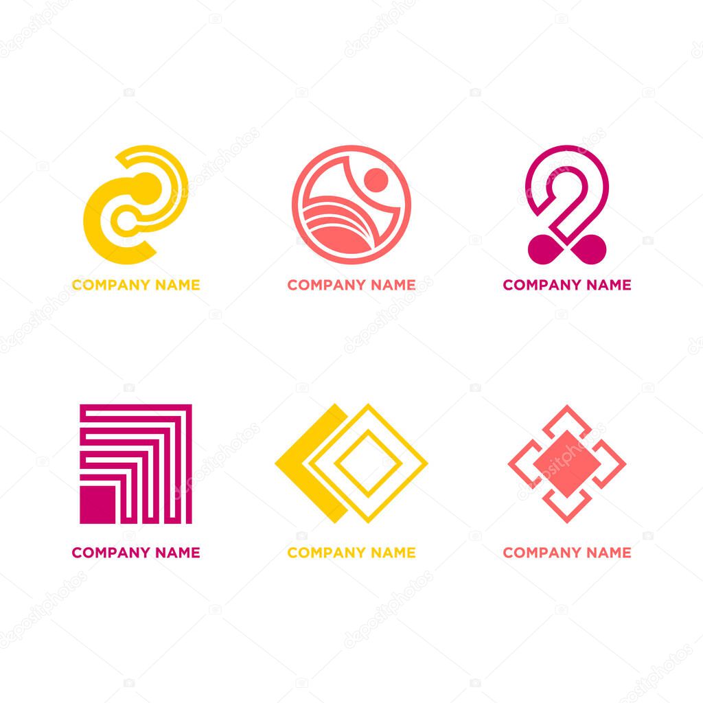 Illustration vector graphic set of company logo design