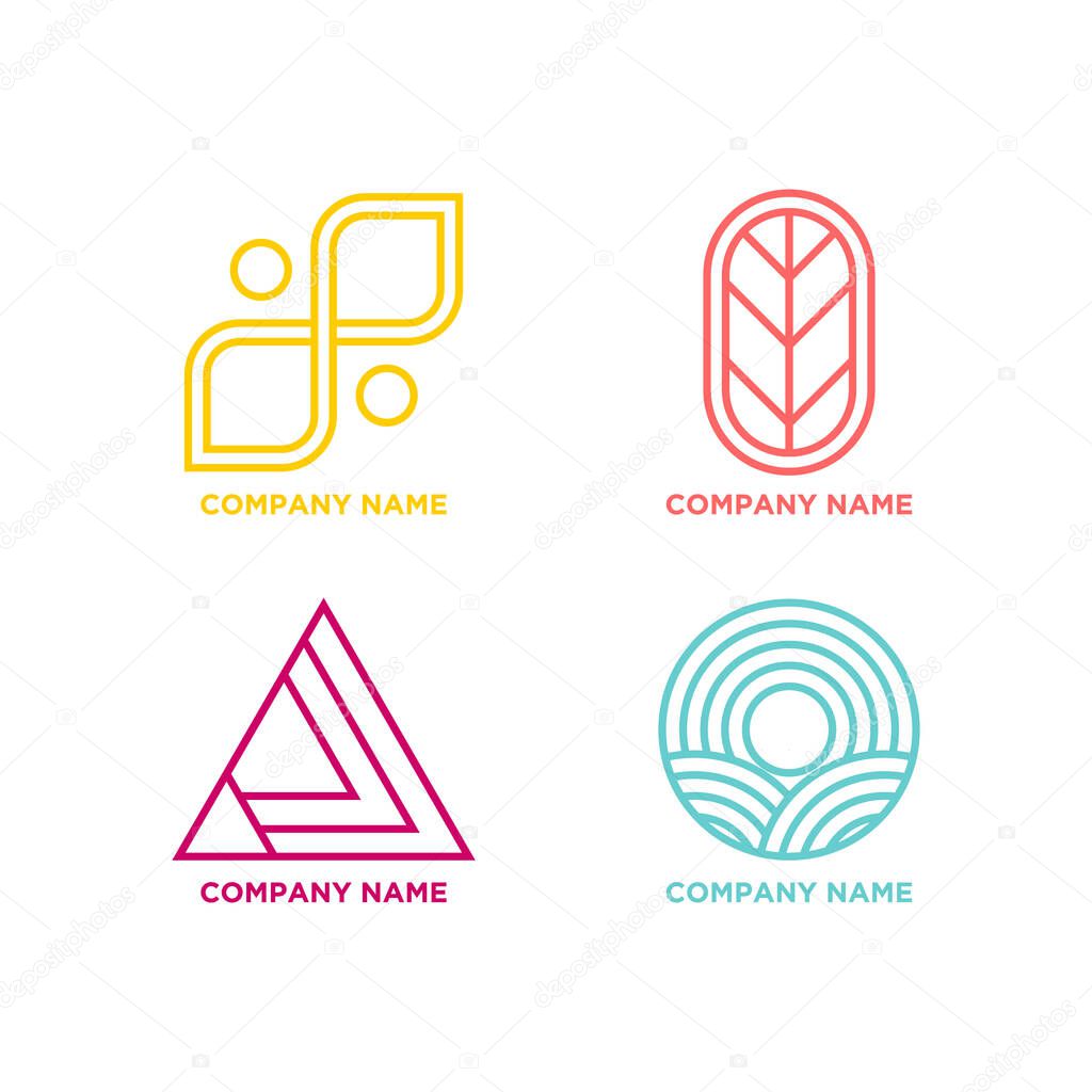 Illustration vector graphic set of company logo design