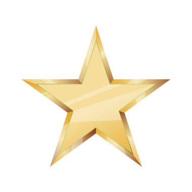 golden star üzerinde beyaz izole