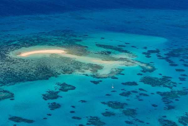 Great Barrier Reef Aerial View Coral Reef Sea Ocean — Fotografia de Stock