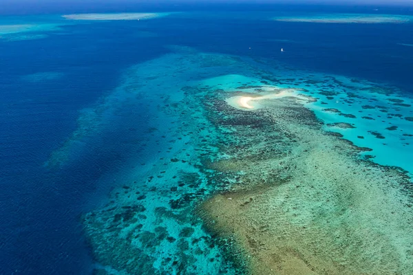Great Barrier Reef Aerial View Coral Reef Sea Ocean — Fotografia de Stock