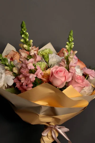 Bouquet Flores Rosas Tinta Interior Flores Shop — Fotografia de Stock