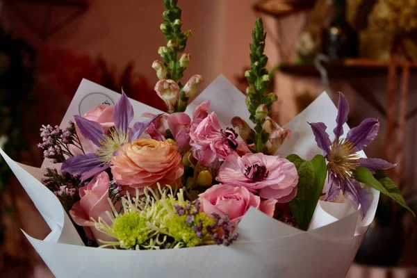 Bouquet Flores Muitas Flores — Fotografia de Stock