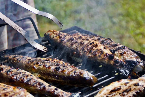 Grillad Fisk Grillen — Stockfoto