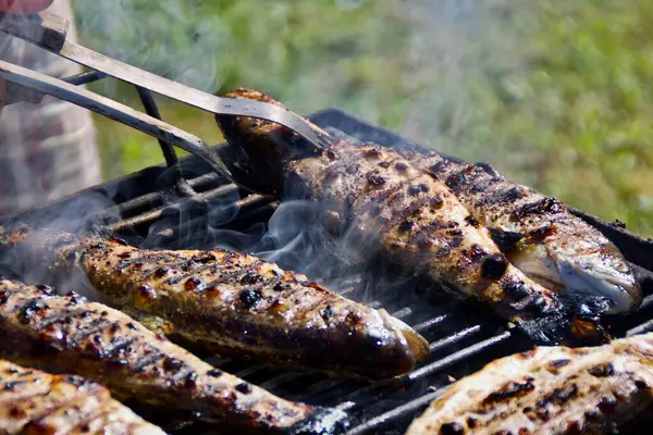 Grillad Fisk Grillen — Stockfoto