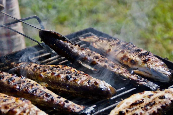 Grillad Fisk Grillen — Stockfoto