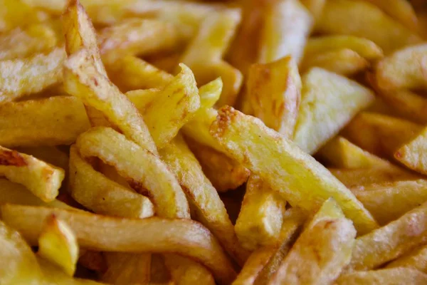 Quick Lunch Made Golden Fried Potatoes Good Luck Everyone — ストック写真