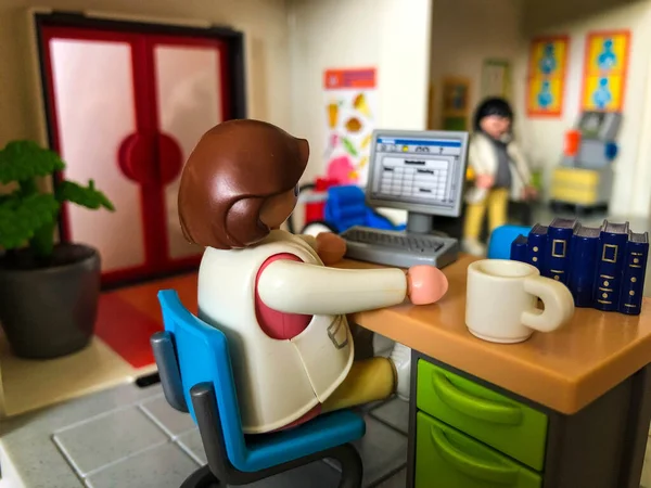 Playmobil Range Toys Характер Медицинском Офице Стоковое Изображение