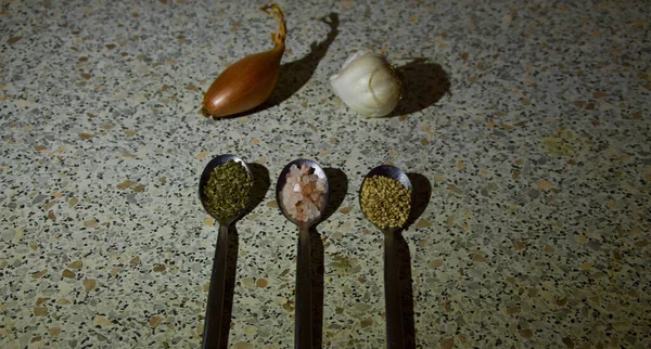 Interior Kitchen Kitchen Instrumentos Condensado Cutito Cruzadores Tea Spoons Miscelânea — Fotografia de Stock