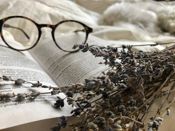 AESTHETIC PICTURE. LIFESTYLE. RELAX. BOOK. LAVENDER. GLASSES.