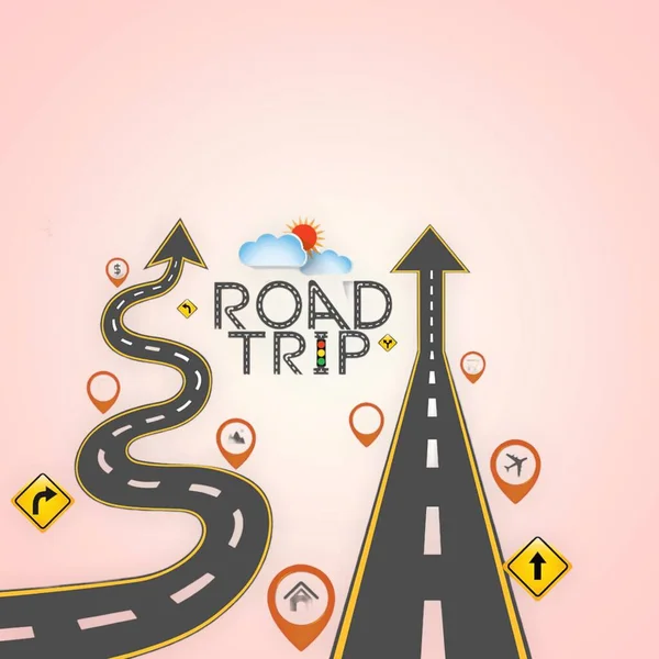 Road Trip Two Car Roads Travel World — 스톡 사진