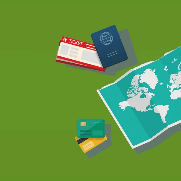 LIFESTYLE. LUGGAGE READY FOR THE HOLIDAY. IT'S TIME TO RELAX. MOOD. RELAX. COLORED BACKGROUND.