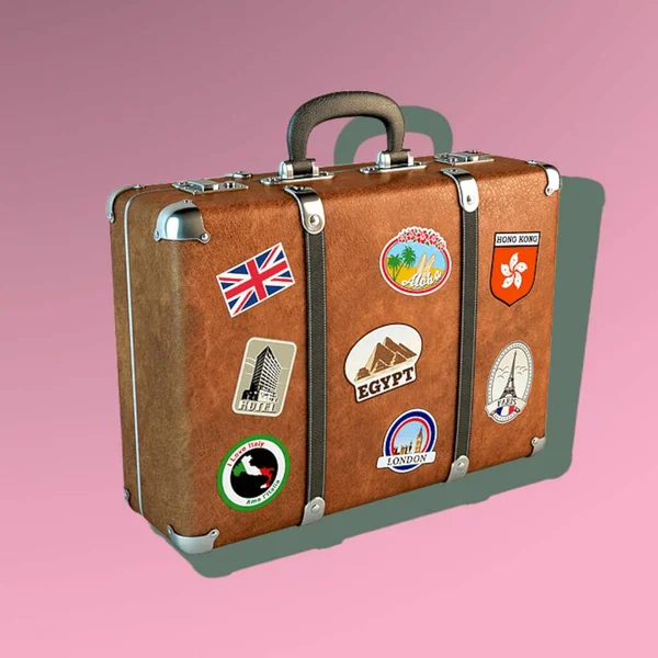 Lifestyle Luggage Ready Holiday Time Relax Mood Relax Colored Background — Stok fotoğraf