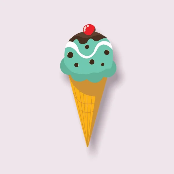 Lifestyle Illustration Colored Illustration Delicious Ice Cream Colored Background — Photo