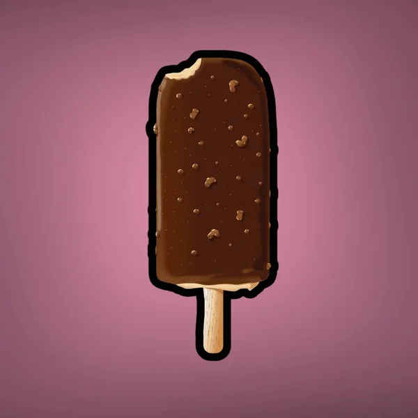 Lifestyle Illustration Colored Illustration Delicious Ice Cream Colored Background — 스톡 사진