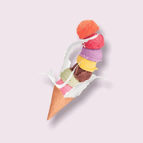 Lifestyle Illustration Colored Illustration Delicious Ice Cream Colored Background — Fotografia de Stock