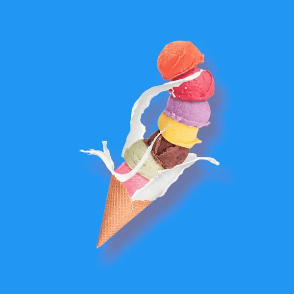 Lifestyle Illustration Colored Illustration Delicious Ice Cream Colored Background — 스톡 사진