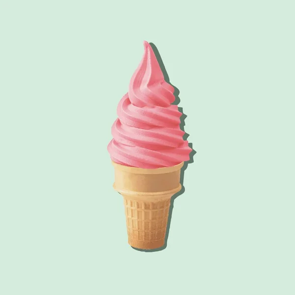 Lifestyle Illustration Colored Illustration Delicious Ice Cream Colored Background —  Fotos de Stock