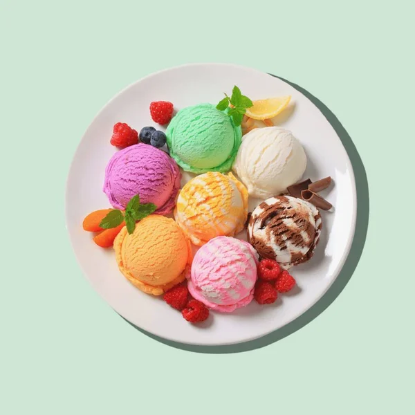 Lifestyle Illustration Colored Illustration Delicious Ice Cream Colored Background — 图库照片