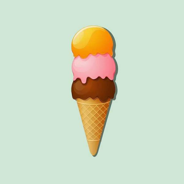 Lifestyle Illustration Colored Illustration Delicious Ice Cream Colored Background — Stok fotoğraf