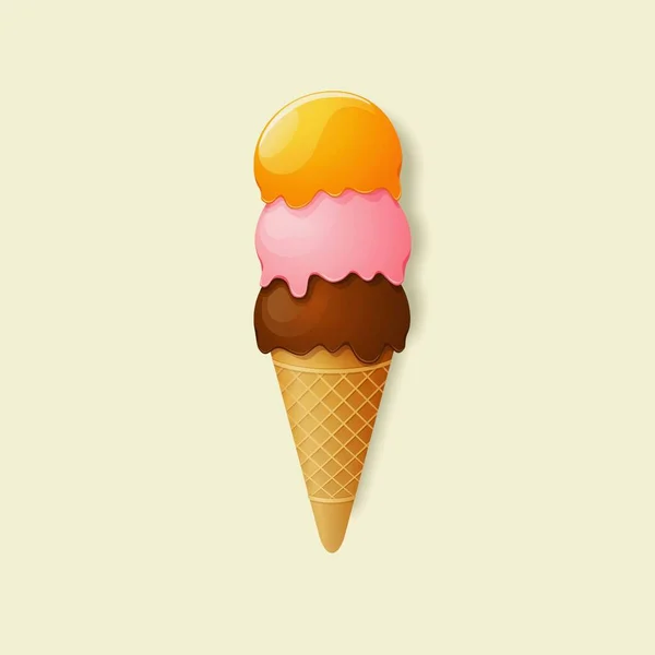 Lifestyle Illustration Colored Illustration Delicious Ice Cream Colored Background — 스톡 사진