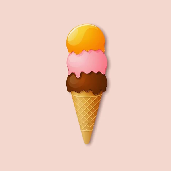 Lifestyle Illustration Colored Illustration Delicious Ice Cream Colored Background — Photo