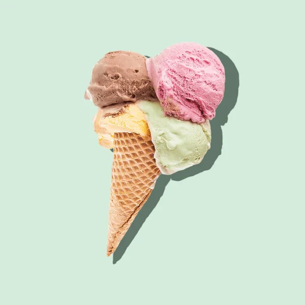 Lifestyle Illustration Colored Illustration Delicious Ice Cream Colored Background — Photo