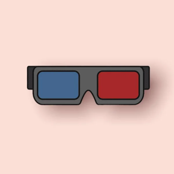 Lifestyle Glasses Red Blue Diversified Colored Background — Photo