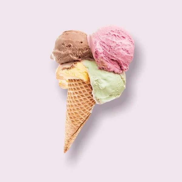 Жизнь Иллюстрация Цветная Иллюстрация Delicious Ice Cream Colored Beckgroup Стоковая Картинка