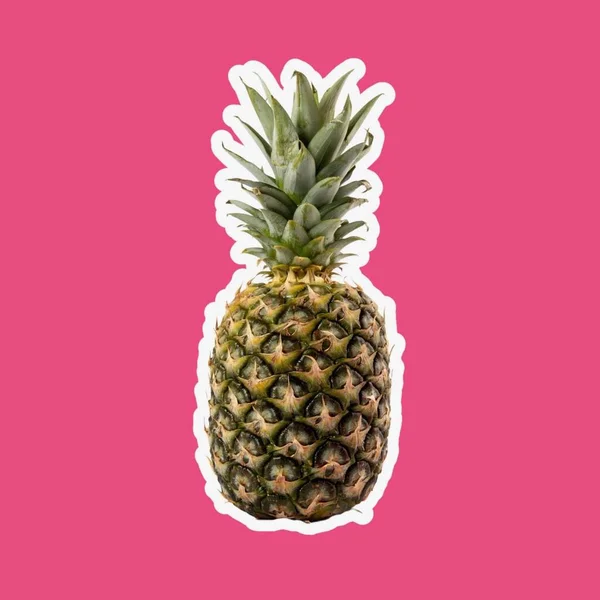 Colored Illustration Pineapple Colored Background Fruit — Zdjęcie stockowe