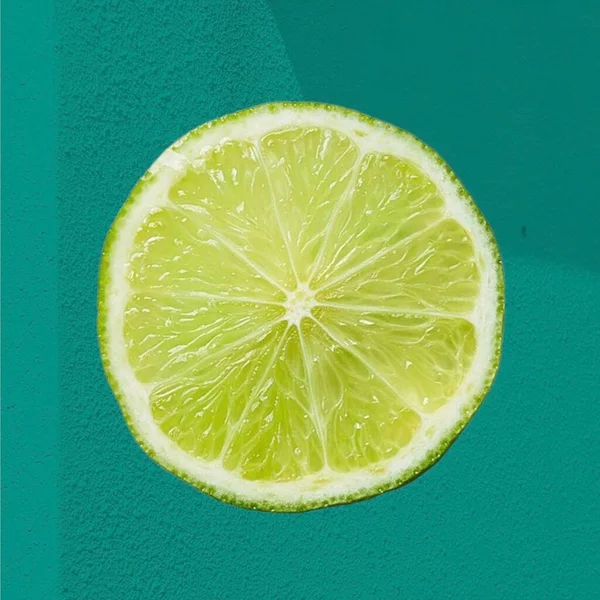 COLORED ILLUSTRATION. GREEN LIME. COLORED BACKGROUND. FRUIT.