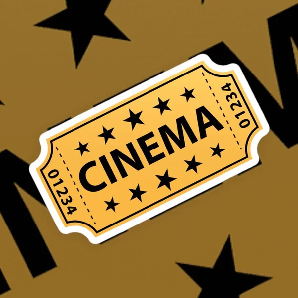 Lifestyle Cinema Action Movie Ticket Colored Background — Stock Photo, Image
