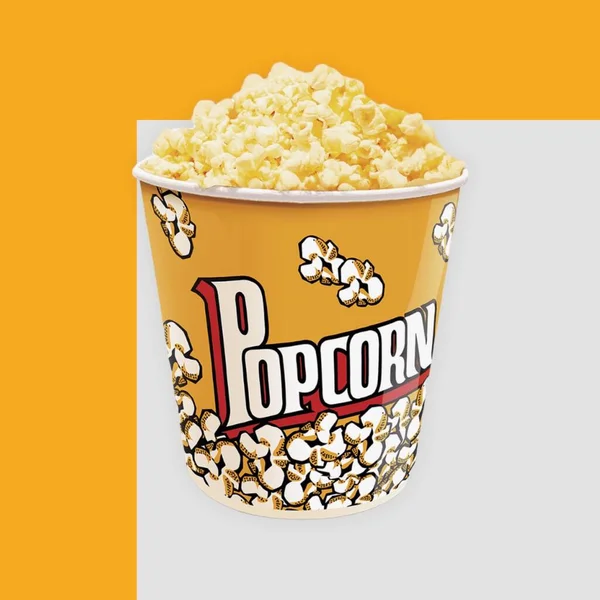 Lifestyle Food Snacks Popcorn Snack Cinema Movie Colored Background — Photo