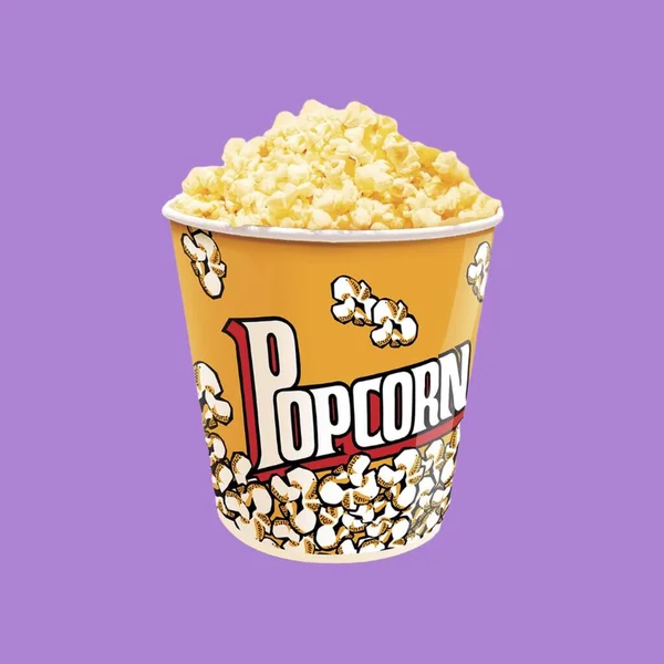 Lifestyle Food Snacks Popcorn Snack Cinema Movie Colored Background — Stock Photo, Image