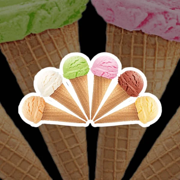 LIFESTYLE. ILLUSTRATION. COLORED ILLUSTRATION. DELICIOUS ICE CREAM. COLORED BACKGROUND.