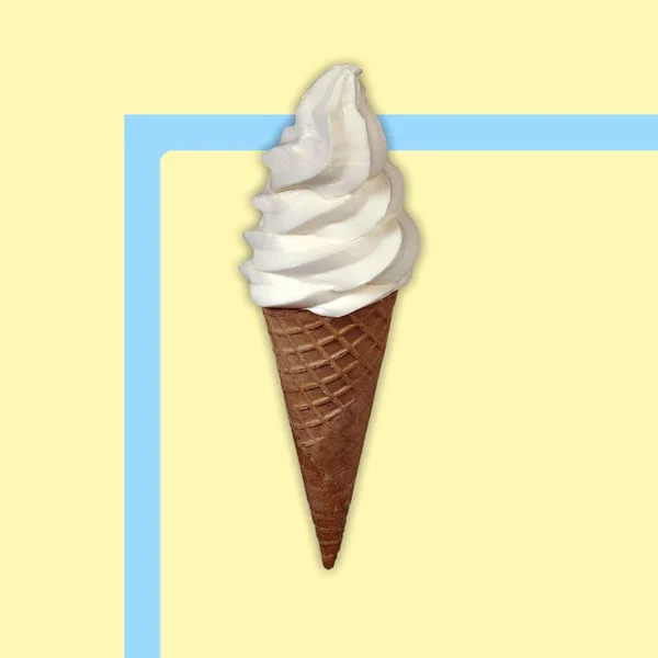 Lifestyle Illustration Colored Illustration Delicious Ice Cream Colored Background — Photo