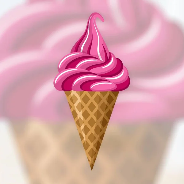 Lifestyle Illustration Colored Illustration Delicious Ice Cream Colored Background — Foto Stock
