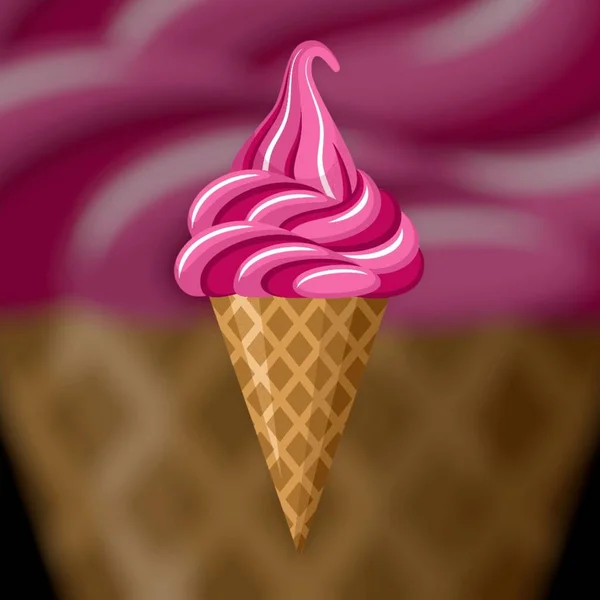 Lifestyle Illustration Colored Illustration Delicious Ice Cream Colored Background — Stock fotografie