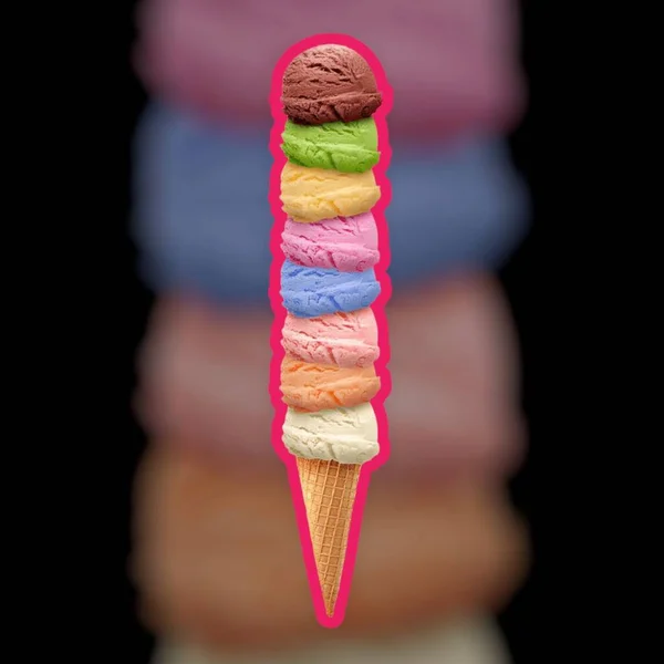 Lifestyle Illustration Colored Illustration Delicious Ice Cream Colored Background — Fotografia de Stock