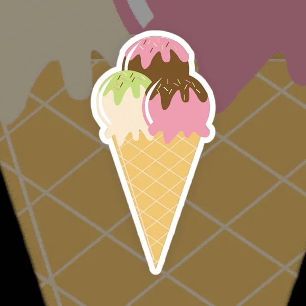 Lifestyle Illustration Colored Illustration Delicious Ice Cream Colored Background — Fotografia de Stock