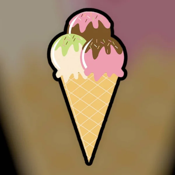 Lifestyle Illustration Colored Illustration Delicious Ice Cream Colored Background — Stock Photo, Image