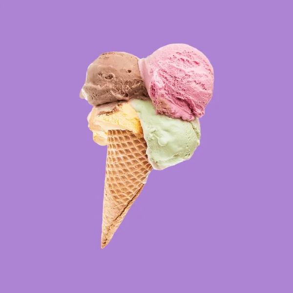 Lifestyle Illustration Colored Illustration Delicious Ice Cream Colored Background Immagine Stock