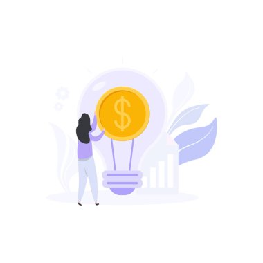 Kadın çalışan dolar fikirleriyle iş kuruyor..