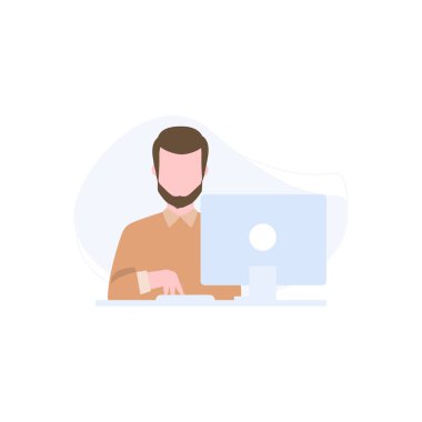 Dizüstü bilgisayarda çalışan bir çocuk..